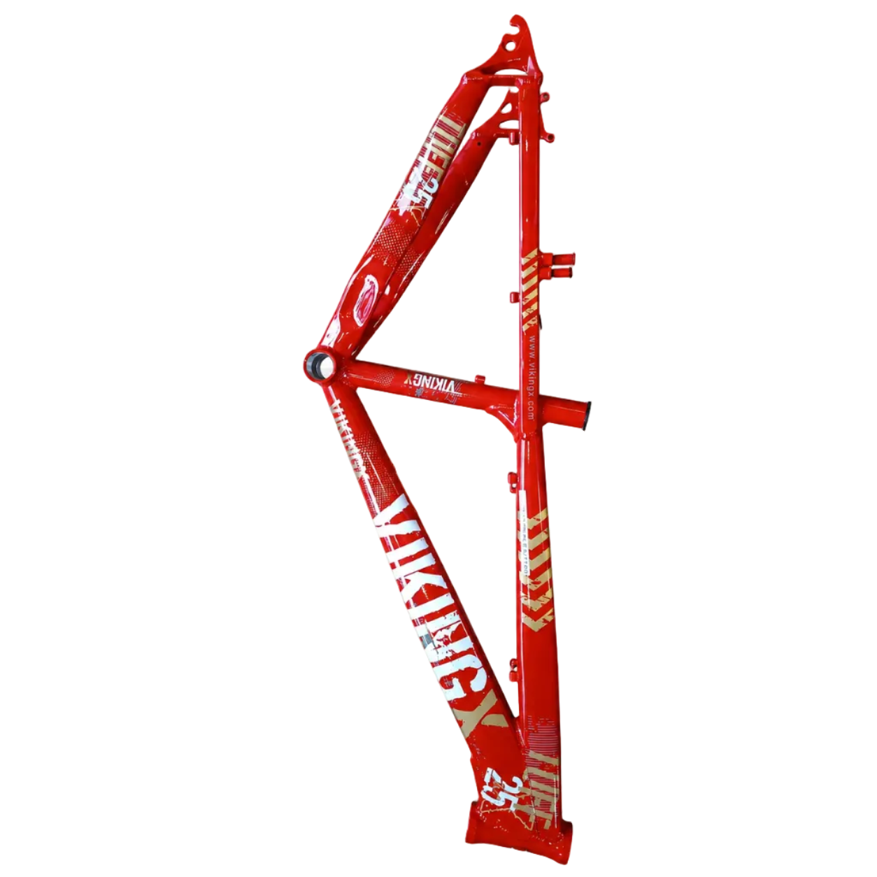 Cuadro de bicicleta Viking aluminio, color Rojo-Blanco-Dorado - Cleta House