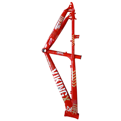 Cuadro de bicicleta Viking aluminio, color Rojo-Blanco-Dorado - Cleta House