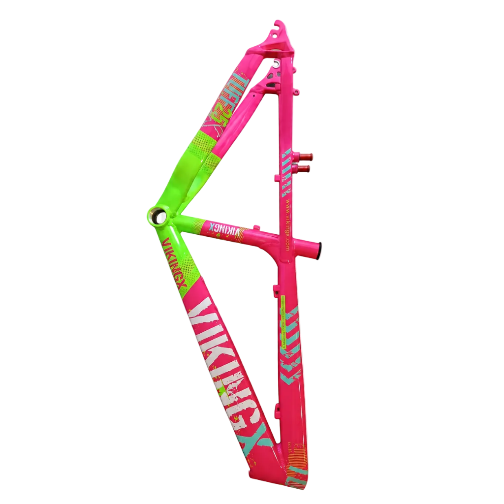 Cuadro de bicicleta Viking aluminio, color Fucsia-Verde-Blanco - Cleta House