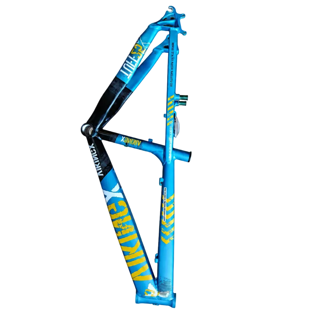 Cuadro de bicicleta Viking aluminio, color Celeste-Negro-Amarillo - Cleta House