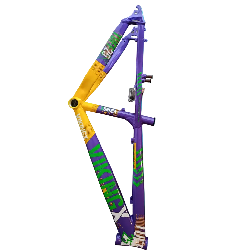 Cuadro de bicicleta Viking aluminio, color Violeta-Amarillo-Verde-Blanco - Cleta House