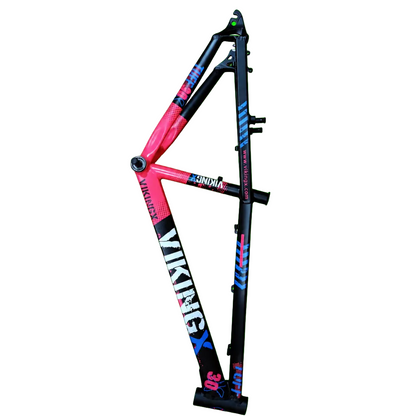 Cuadro de bicicleta Viking aluminio, color Negro-Rosa-Blanco-Azul - Cleta House