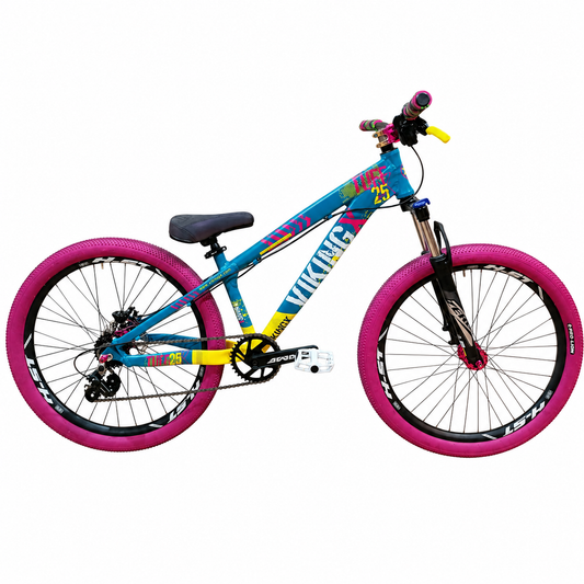 Bicicleta Viking Turquesa Amarillo Blanco Rosa 7V con Frenos Hidráulicos Nutt