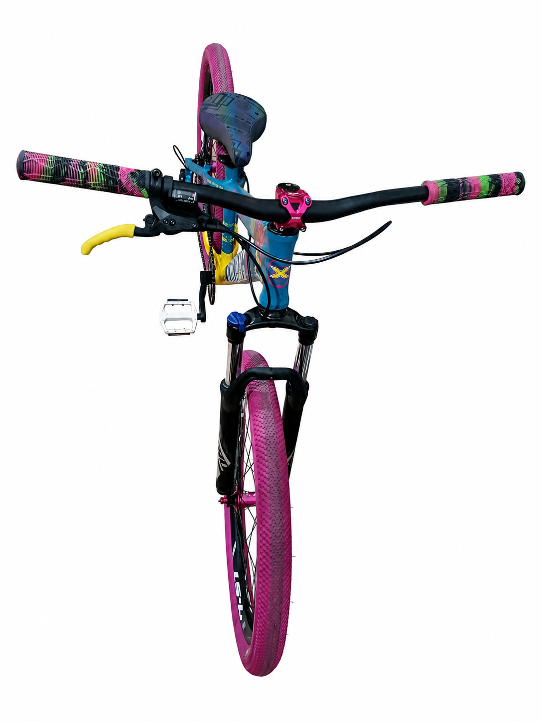 Bicicleta Viking Turquesa Amarillo Blanco Rosa 7V con Frenos Hidráulicos Nutt