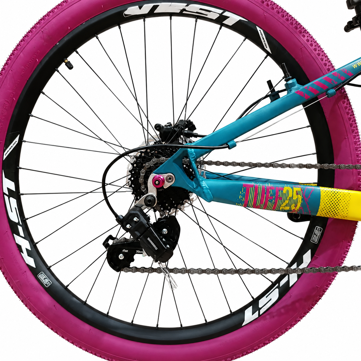 Bicicleta Viking Turquesa Amarillo Blanco Rosa 7V con Frenos Hidráulicos Nutt