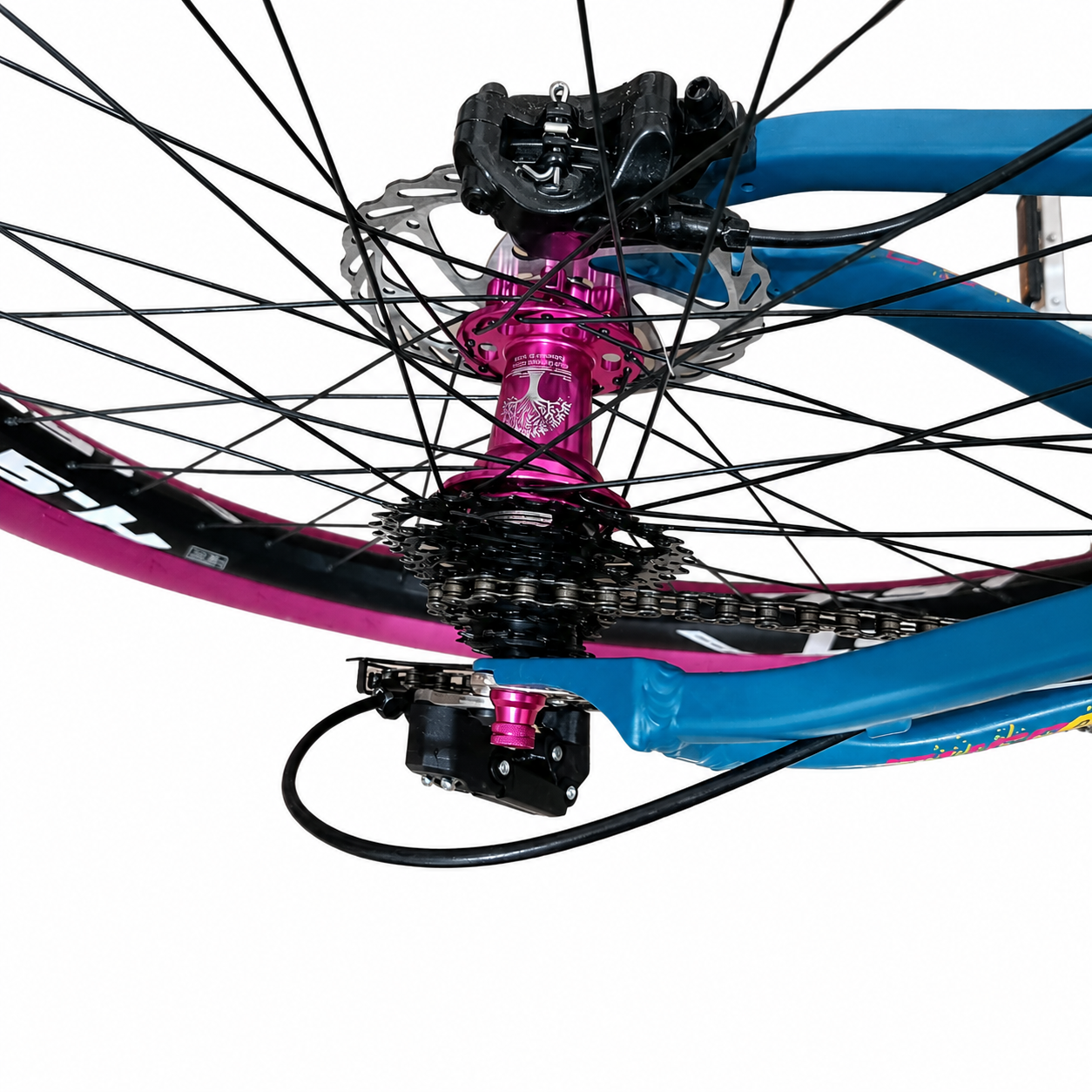 Bicicleta Viking Turquesa Amarillo Blanco Rosa 7V con Frenos Hidráulicos Nutt
