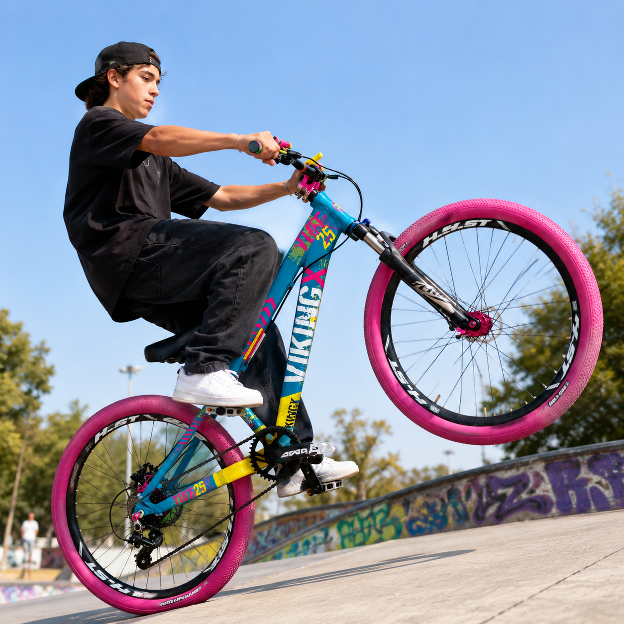 Bicicleta Viking Turquesa Amarillo Blanco Rosa 7V con Frenos Hidráulicos Nutt