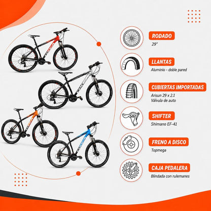 Bicicleta Oxea Riddich Aluminio 21 Velocidades Shimano