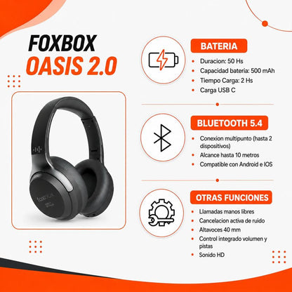 Auriculares Foxbox Boost Oasis BT Negro