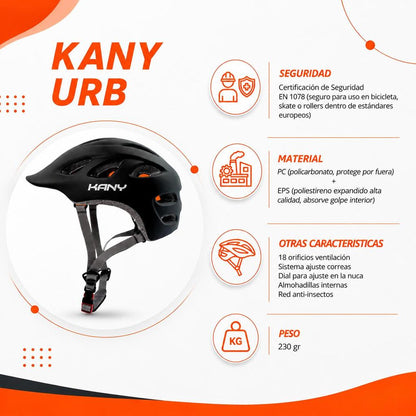 Casco Kany URB H2U-G Gris Mate