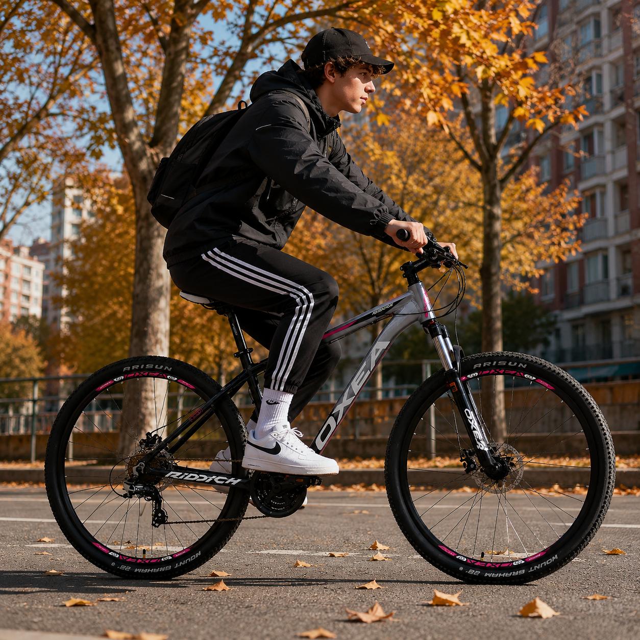 Bicicleta Oxea Riddich Aluminio 21v Shimano MTB, color Negro-Degrade-Gris-Fucsia - Cleta House
