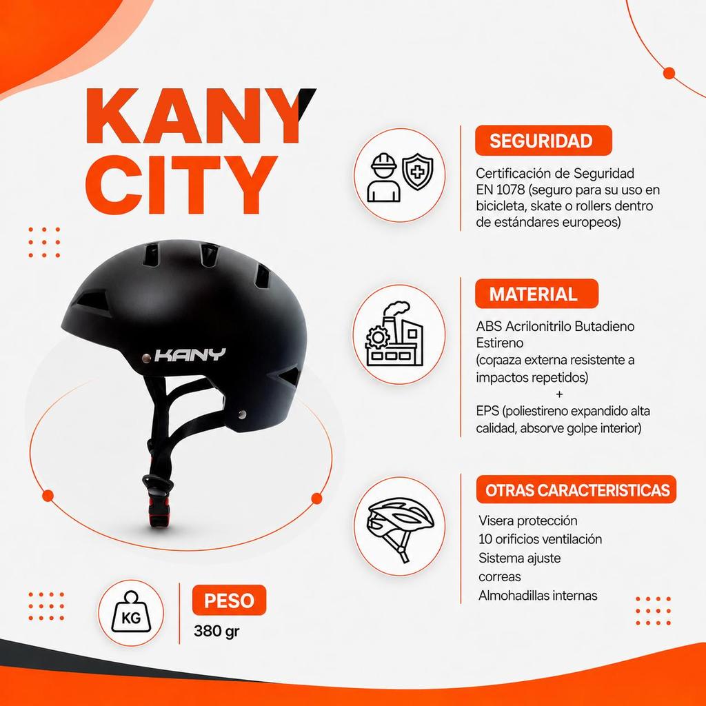 Casco Kany City H1-K Negro Mate